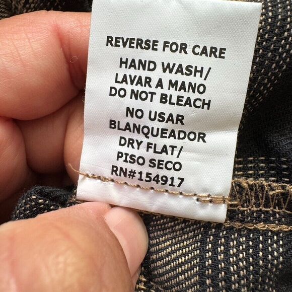 Vine & Love Women's Size SMALL plaid brown black cotton button up shirt - Picture 9 of 9